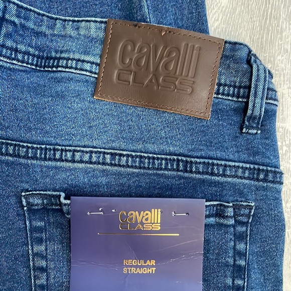 NWT Roberto Cavalli Class Regular Straight Distressed Denim Jean Pants - Picture 3 of 9